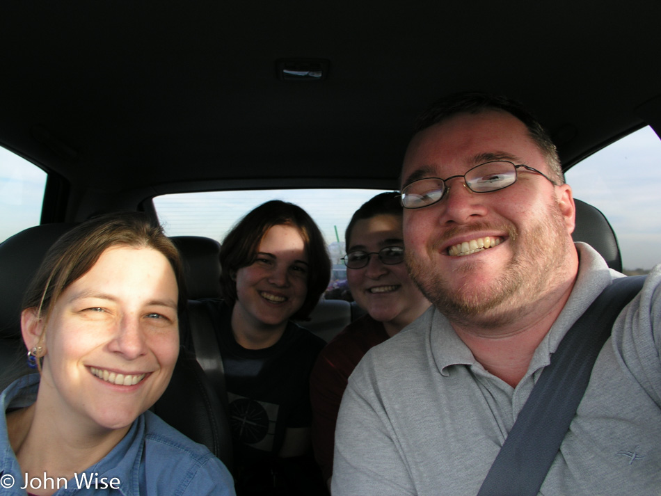 Caroline and John Wise with Amanda Goff and Jessica Wise on a road trip to California