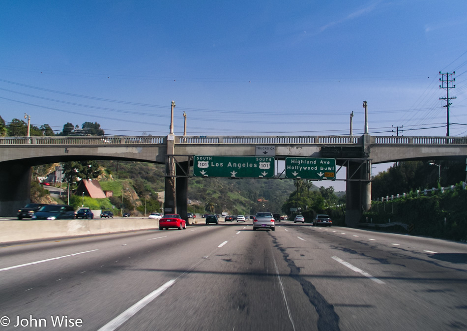 Driving east on the 101 in Los Angeles California