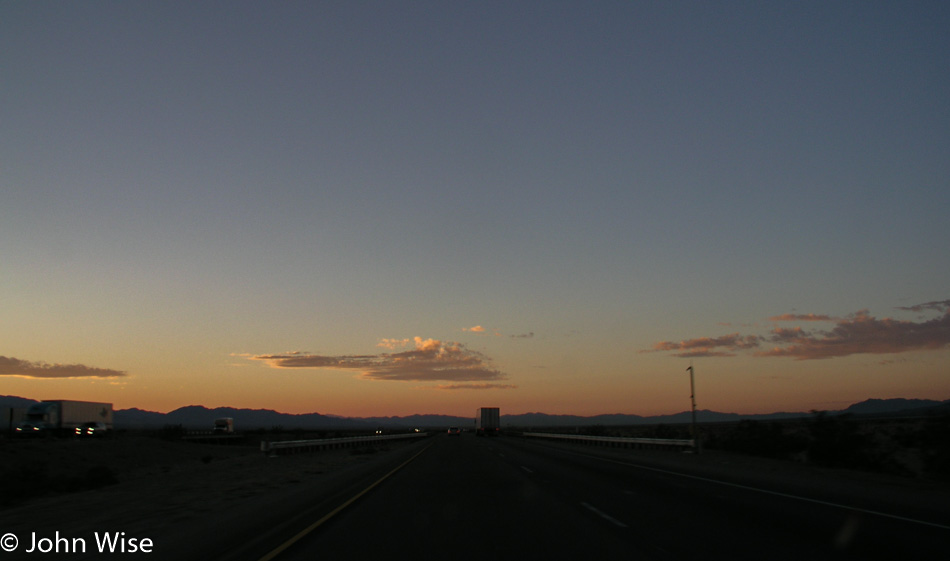 Driving west on Interstate 10