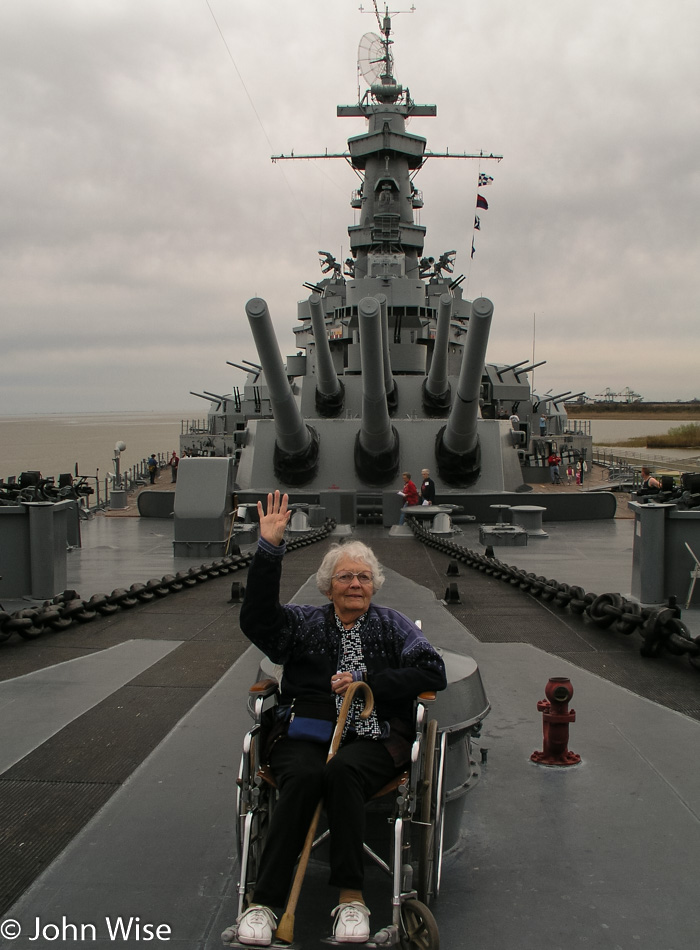 Eleanor Burke on the U.S.S. Alabama Battleship in Alabama