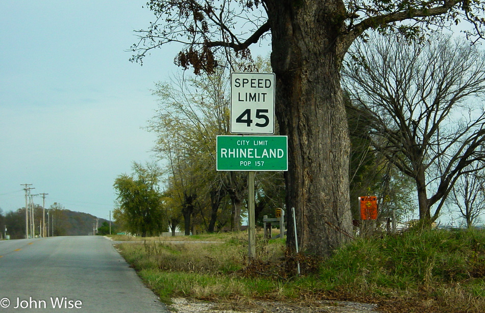 Entering Rhineland Missouri in year 2000