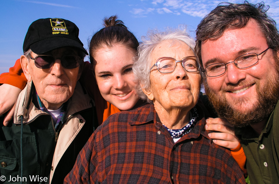Herbert Kurchoff, Jessica Wise, Eleanor Burke, and John Wise at Fort Pickens in Alabama