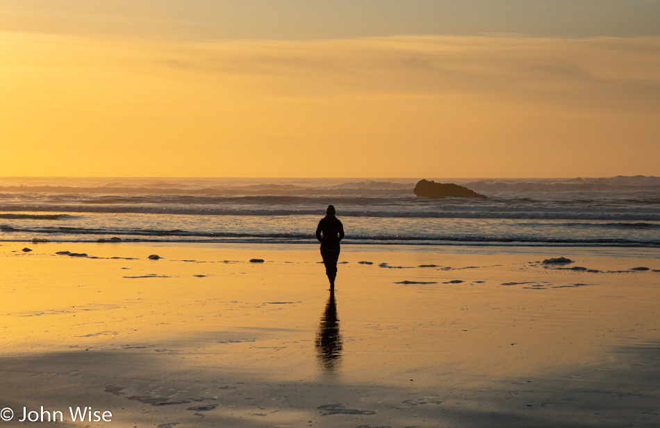 Caroline Wise at Sunset in Bandon, Oregon