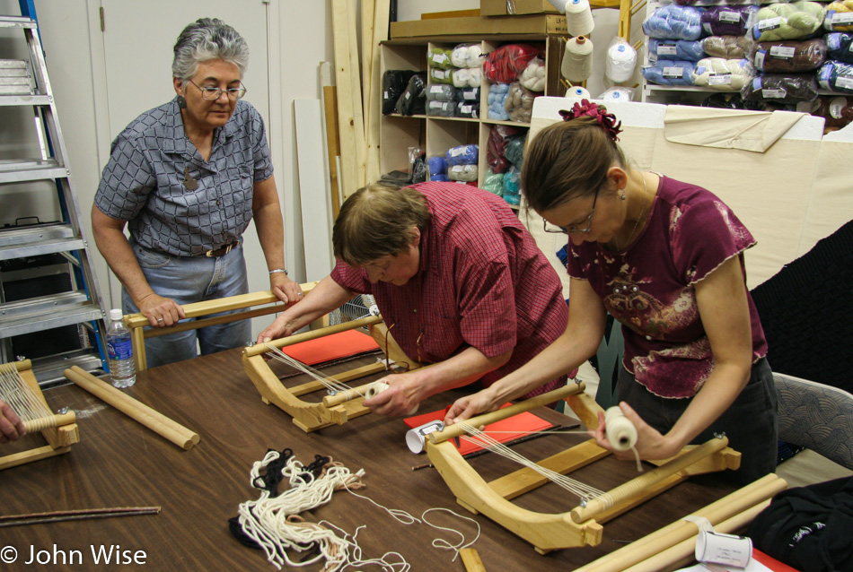 Sharie Monsam, Jutta Engelhardt, and Caroline Wise at Fiber Factory in Mesa, Arizona