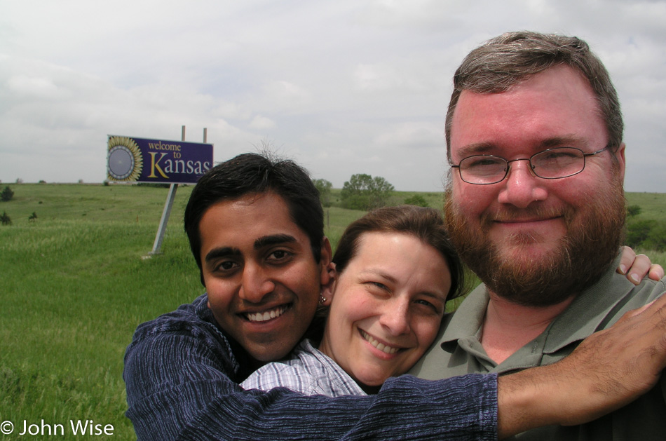 Jay Patel with Caroline and John Wise entering Kansas