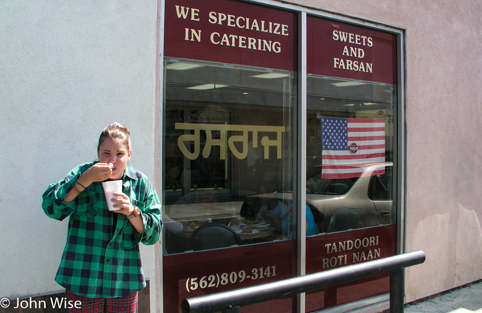 Jessica Wise trying Falooda in Little India California