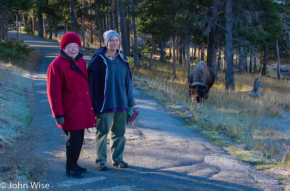 Jutta Engelhardt and Caroline Wise in Yellowstone 2000