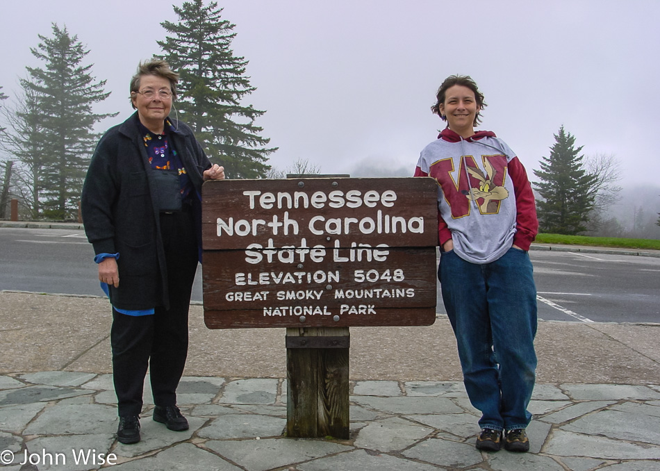 Jutta Engelhardt and Caroline Wise on the Tennessee and North Carolina State Line