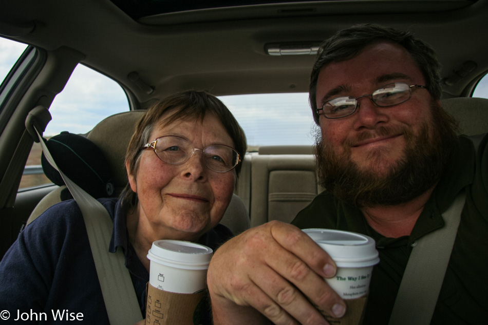 Jutta Engelhardt and John Wise on a road trip