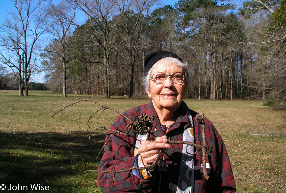 Eleanor Burke on the Natchez Trace in Mississippi March 2005