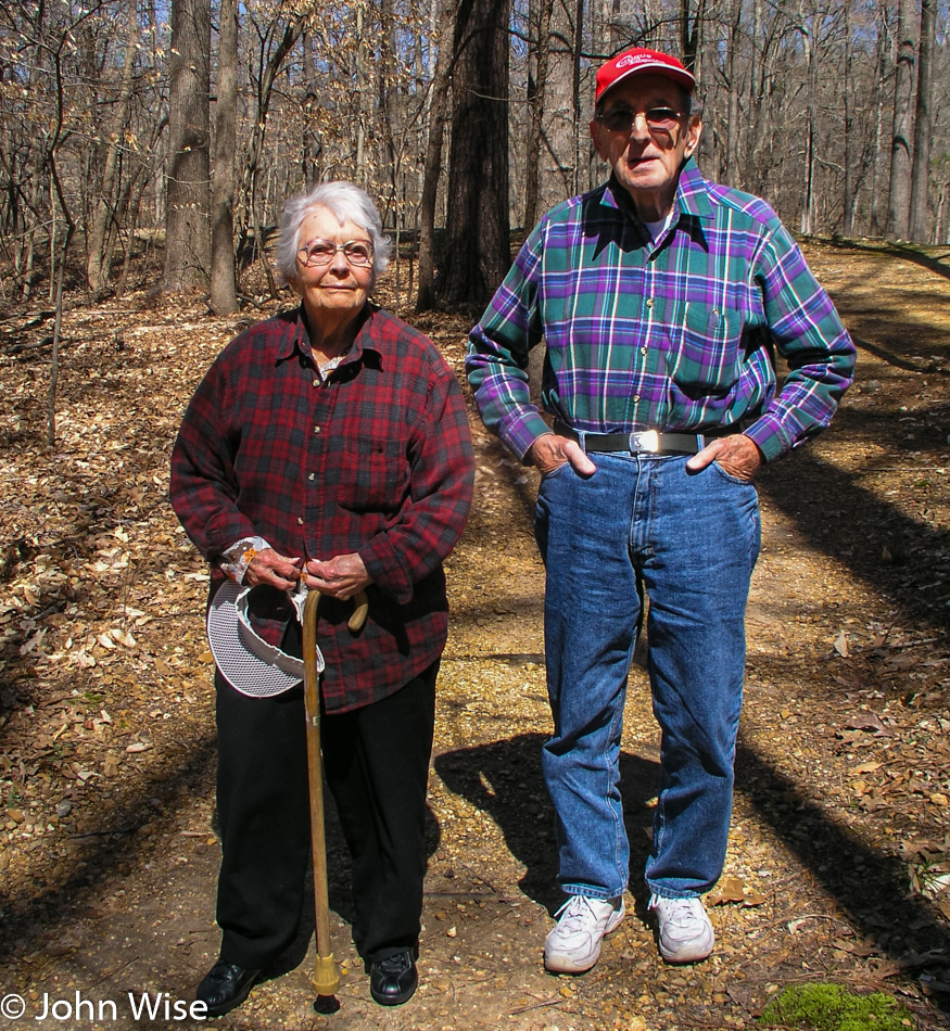 Eleanor Burke and Herbert Kurchoff on the Natchez Trace in Mississippi March 2005