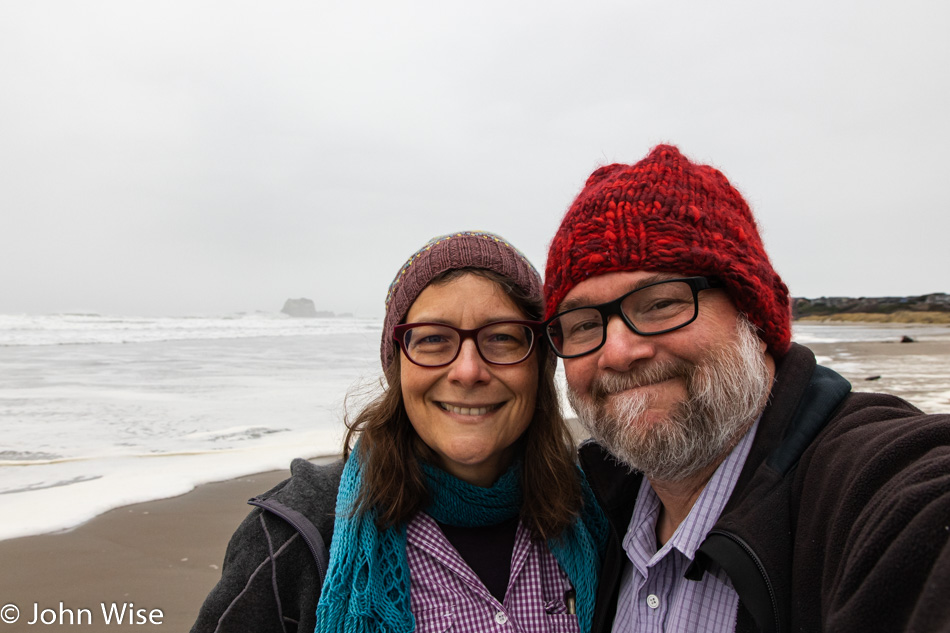 Caroline Wise and John Wise on the Oregon Coast in 2019