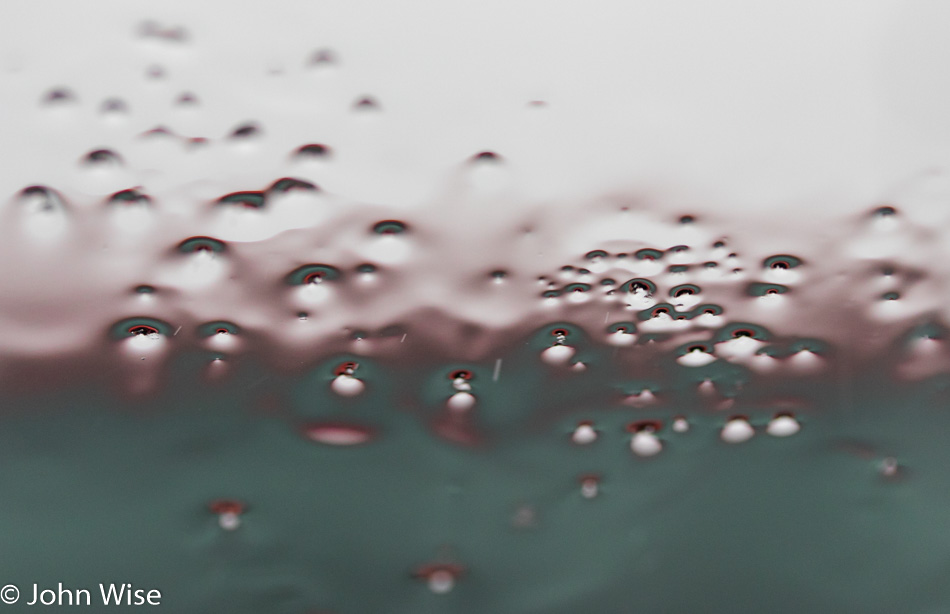 Icy rain hitting our windshield in Florence, Oregon