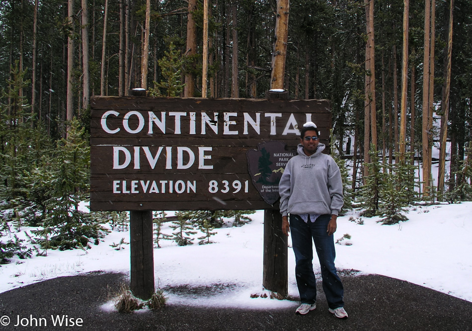 Jay Patel on the Continental Divide in Yellowstone National Park
