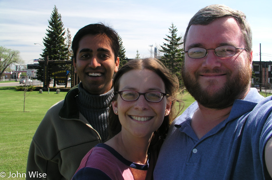 Jay Patel with Caroline and John Wise in Wisconsin