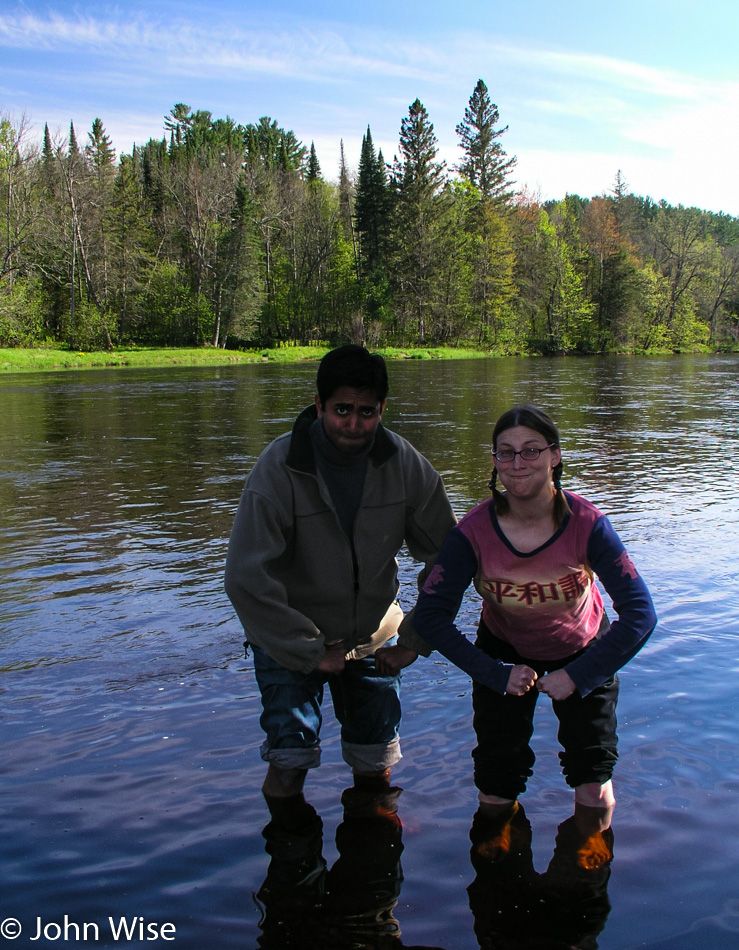 Jay Patel and Caroline Wise in the St. Croix National Scenic Riverway in Wisconsin