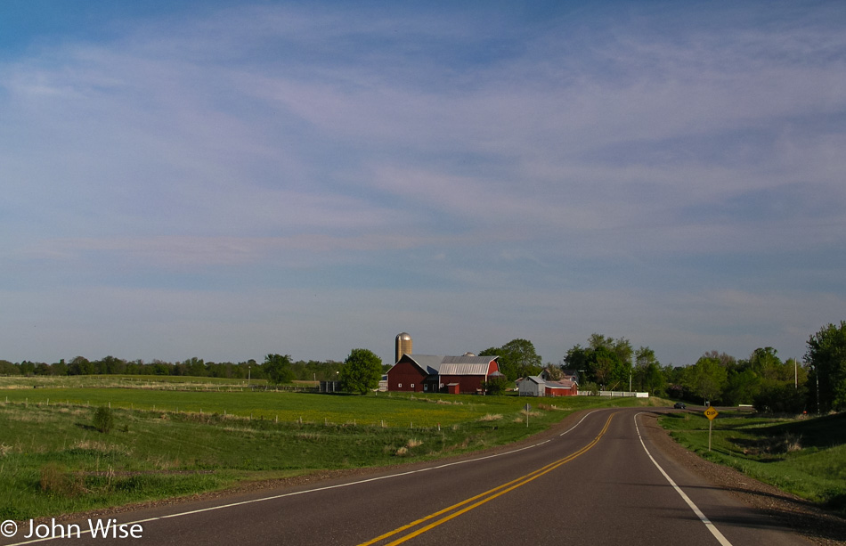 Rural roads in Wisconsin