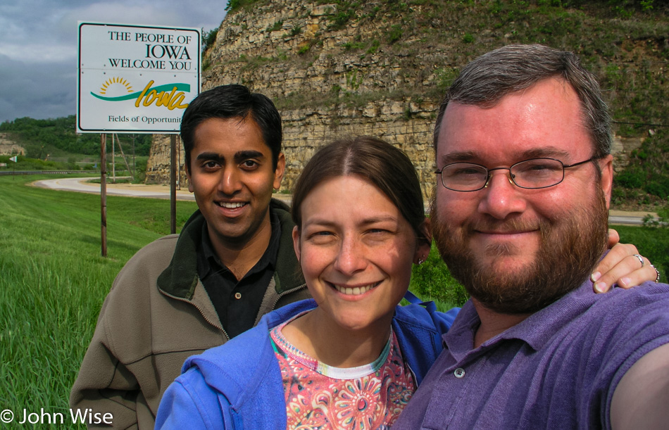 Jay Patel with Caroline and John Wise entering Iowa