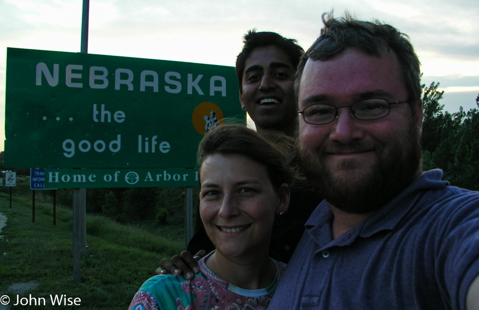 Jay Patel with Caroline and John Wise entering Nebraska