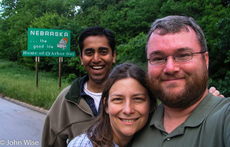 Jay Patel with Caroline and John Wise entering Nebraska