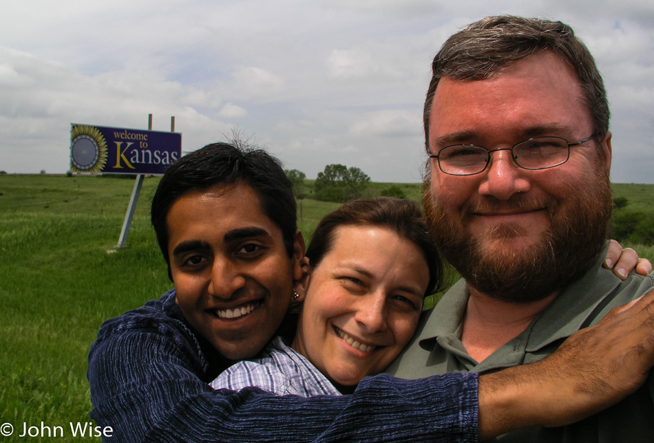 Jay Patel with Caroline and John Wise entering Kansas