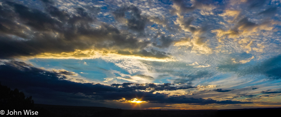 Sunset approaching New Mexico on Interstate 40