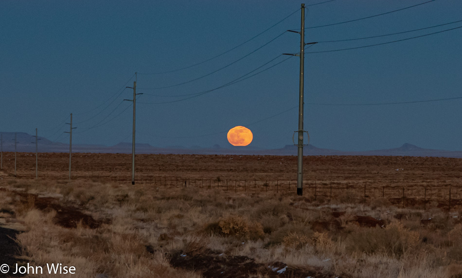 Moonrise over Winslow, Arizona