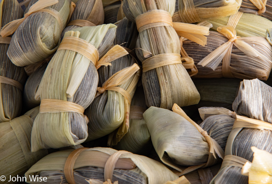 Blue corn Navajo treats in Leupp, Arizona