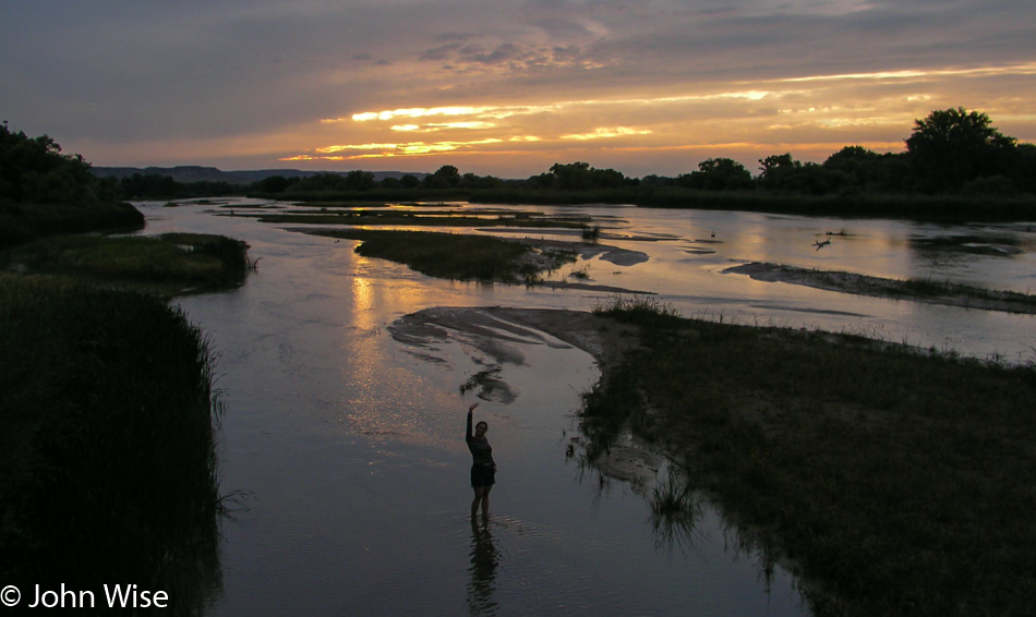 Caroline Wise in the North Platte River in Nebraska