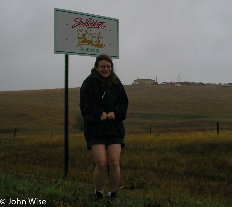 Caroline Wise entering South Dakota on SD-407 near White Clay, Nebraska