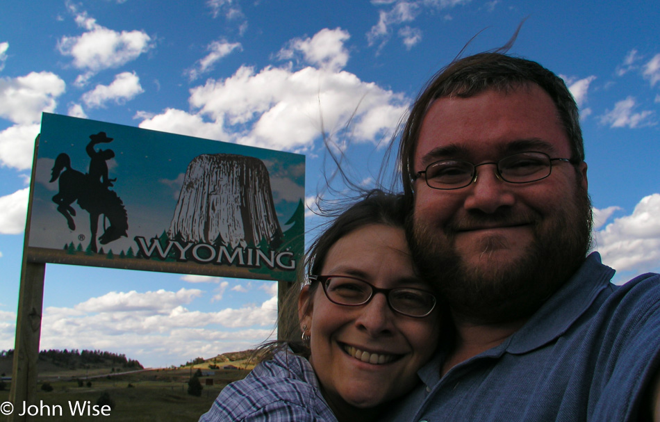 Caroline Wise and John Wise entering Wyoming west of Custer, South Dakota