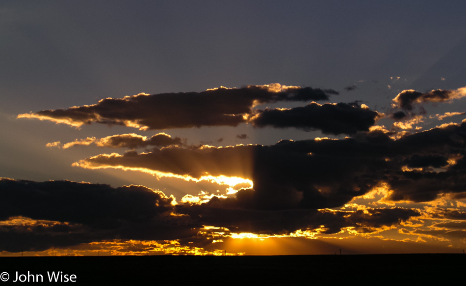 Sunset approaching Caspar, Wyoming