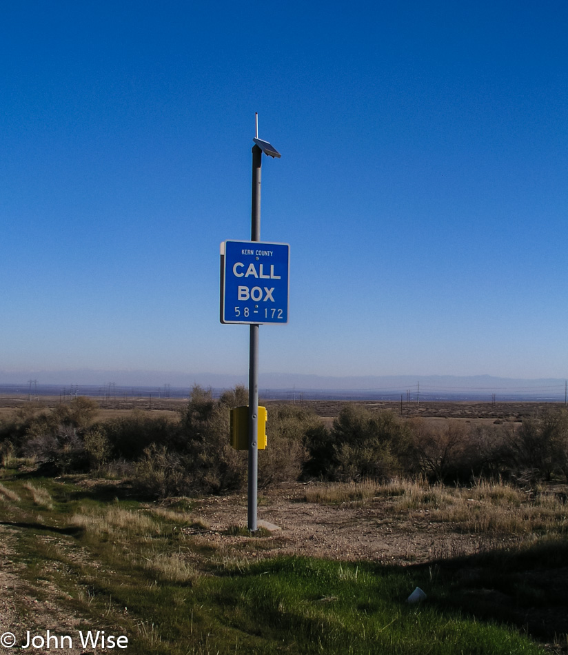 Call Box next to the highway in Kern County California