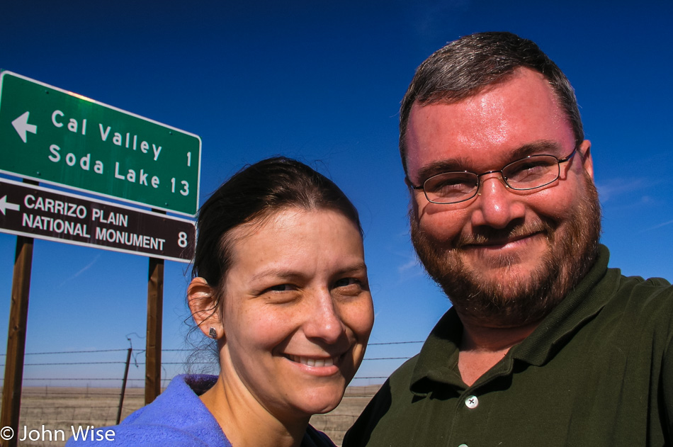 Caroline Wise and John Wise at Carrizo Plain National Monument in California