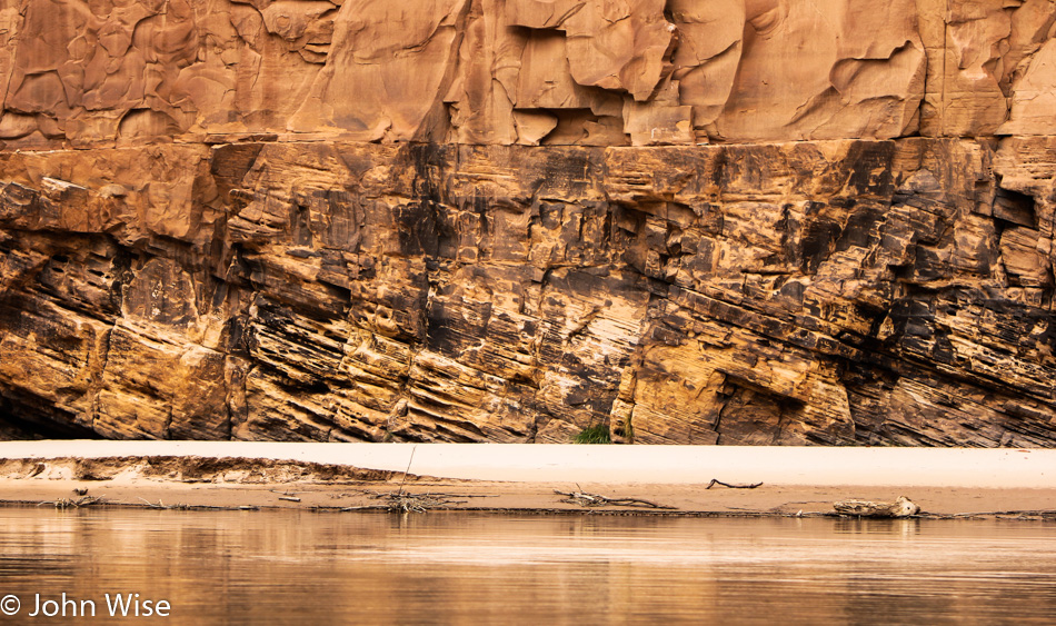 Canyon wall and Colorado River in the Grand Canyon