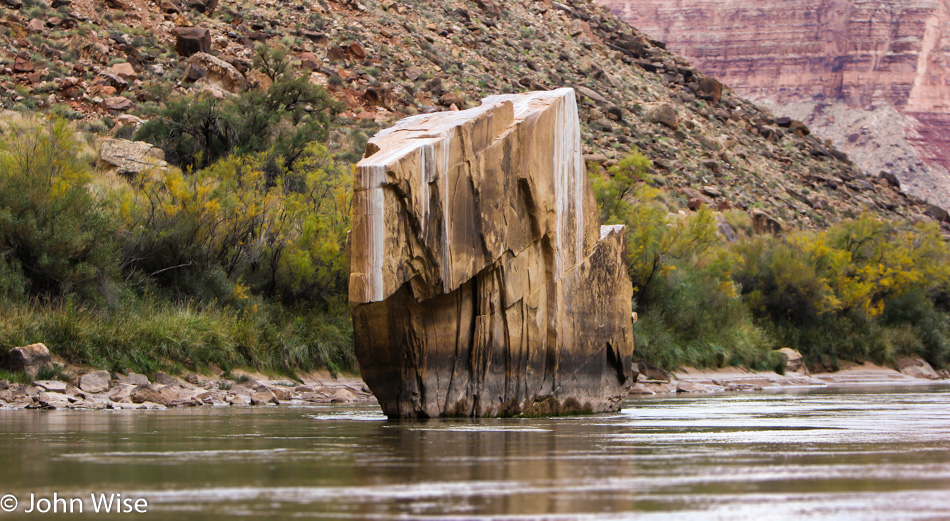 Ten Mile Rock in the Colorado River in the Grand Canyon