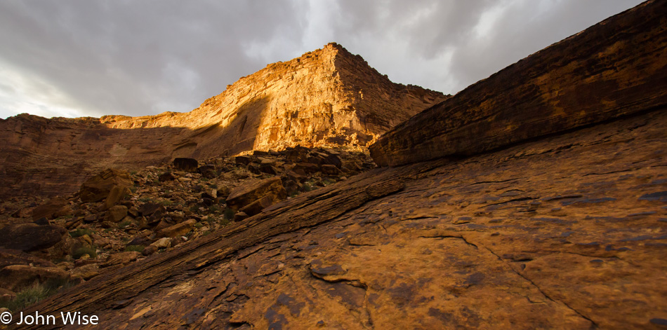 Deep in the Grand Canyon at sunset