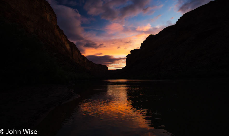 Sunrise from Soap Creek Camp on the Colorado River in the Grand Canyon