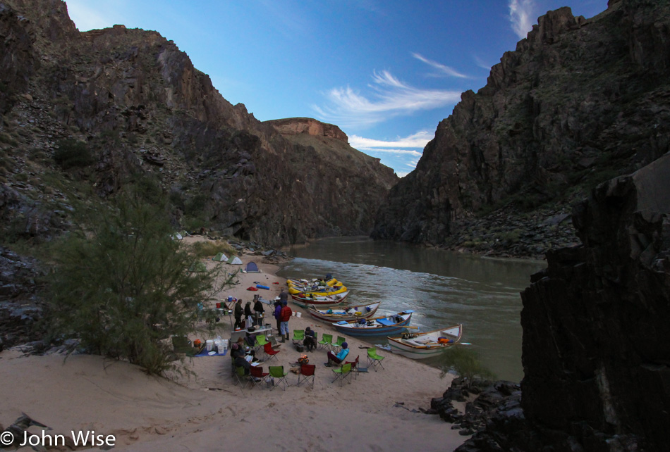 Clear Creek Camp on the Colorado River in the Grand Canyon