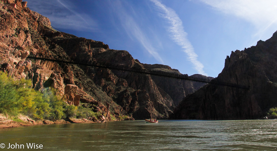 The Black Bridge over the Colorado River in the Grand Canyon