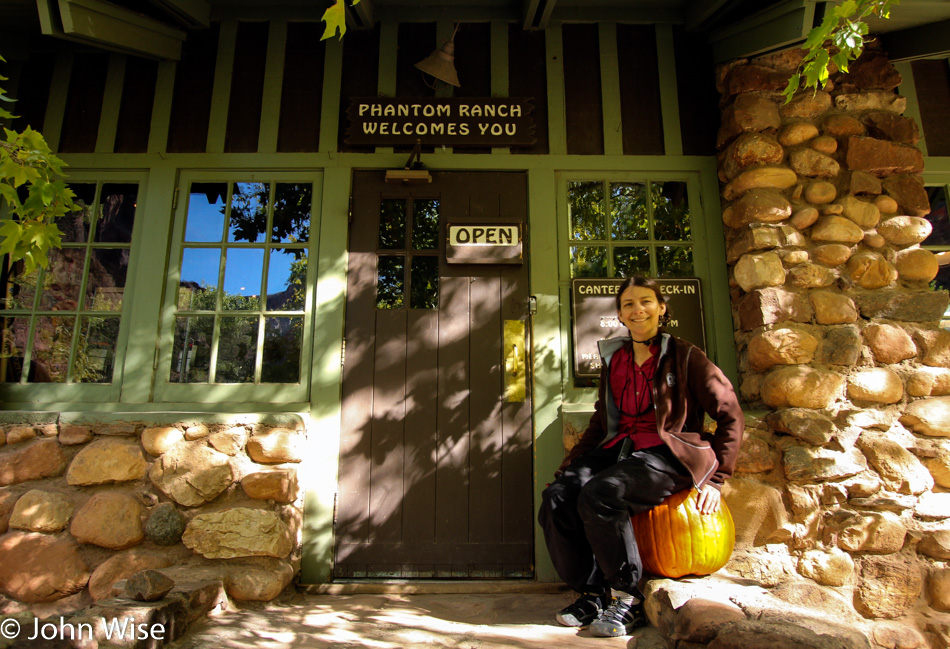 Caroline Wise at Phantom Ranch in the Grand Canyon