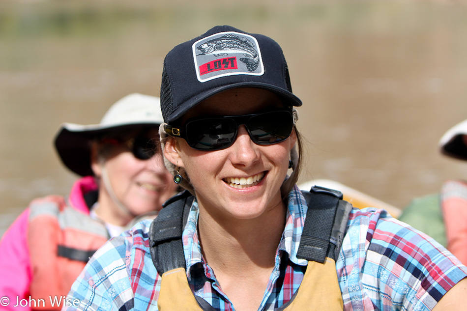 River Guide Andrea Mikus on the Colorado River in the Grand Canyon 