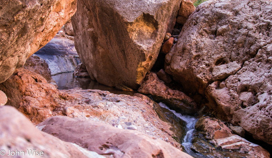 Rock formation next to the Colorado River in the Grand Canyon