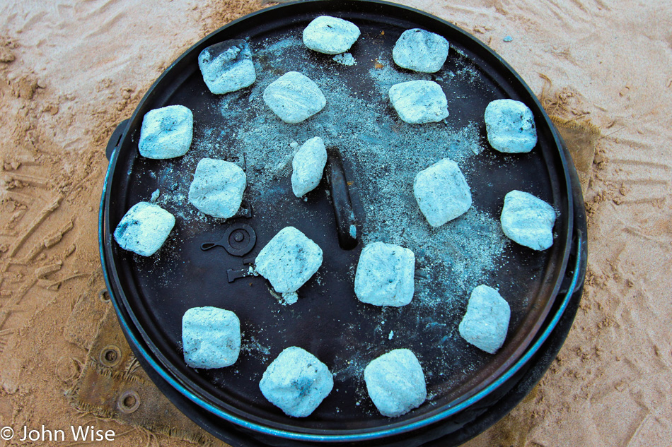 Dutch Oven baking dessert in the Grand Canyon