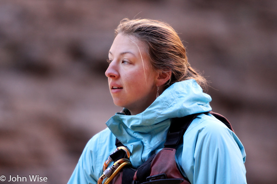 River Guide Katrina Cornell on the Colorado River in the Grand Canyon 