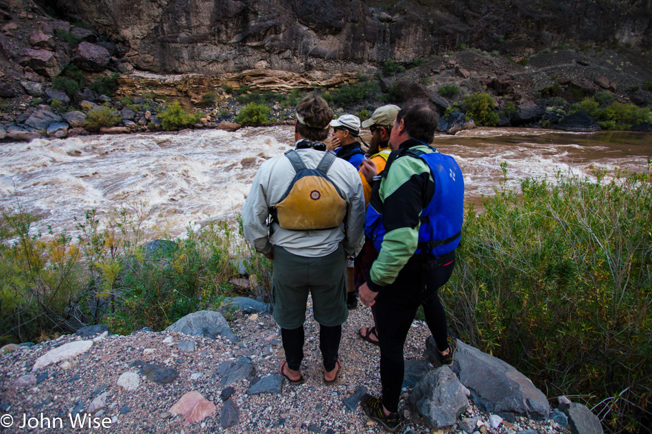 Inspecting Lava Falls on the Colorado River in the Grand Canyon