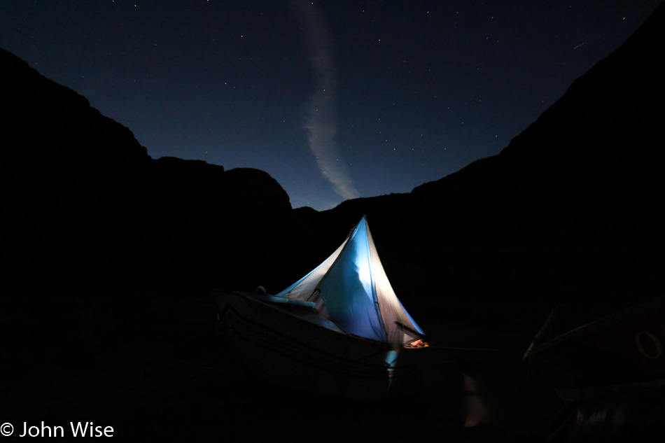 Camping in a dory on the Colorado River in the Grand Canyon