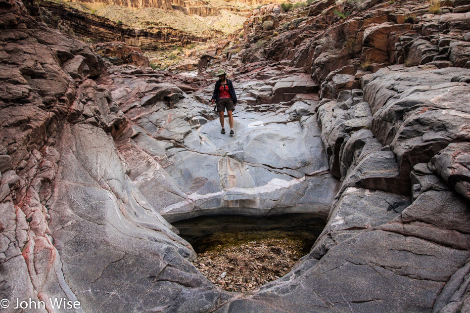 Caroline Wise in a Side Canyon near Granite Park Camp in the Grand Canyon