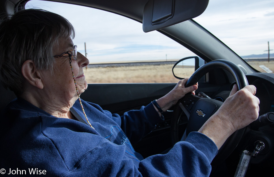 Jutta Engelhardt driving in Colorado