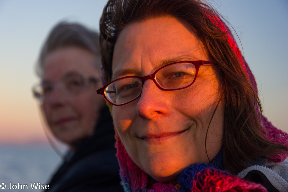 Jutta Engelhardt and Caroline Wise On the Pacific Ocean in Southern California